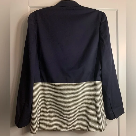 Stella McCartney Colorblock Double-Breasted Blazer Navy/Gray Size IT 42 US 6-8